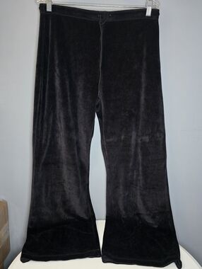 Vintage/Y2K/2002 Danskin Activewear Wide-Leg Velour Pants-Womens LARGE-Soft/Cozy